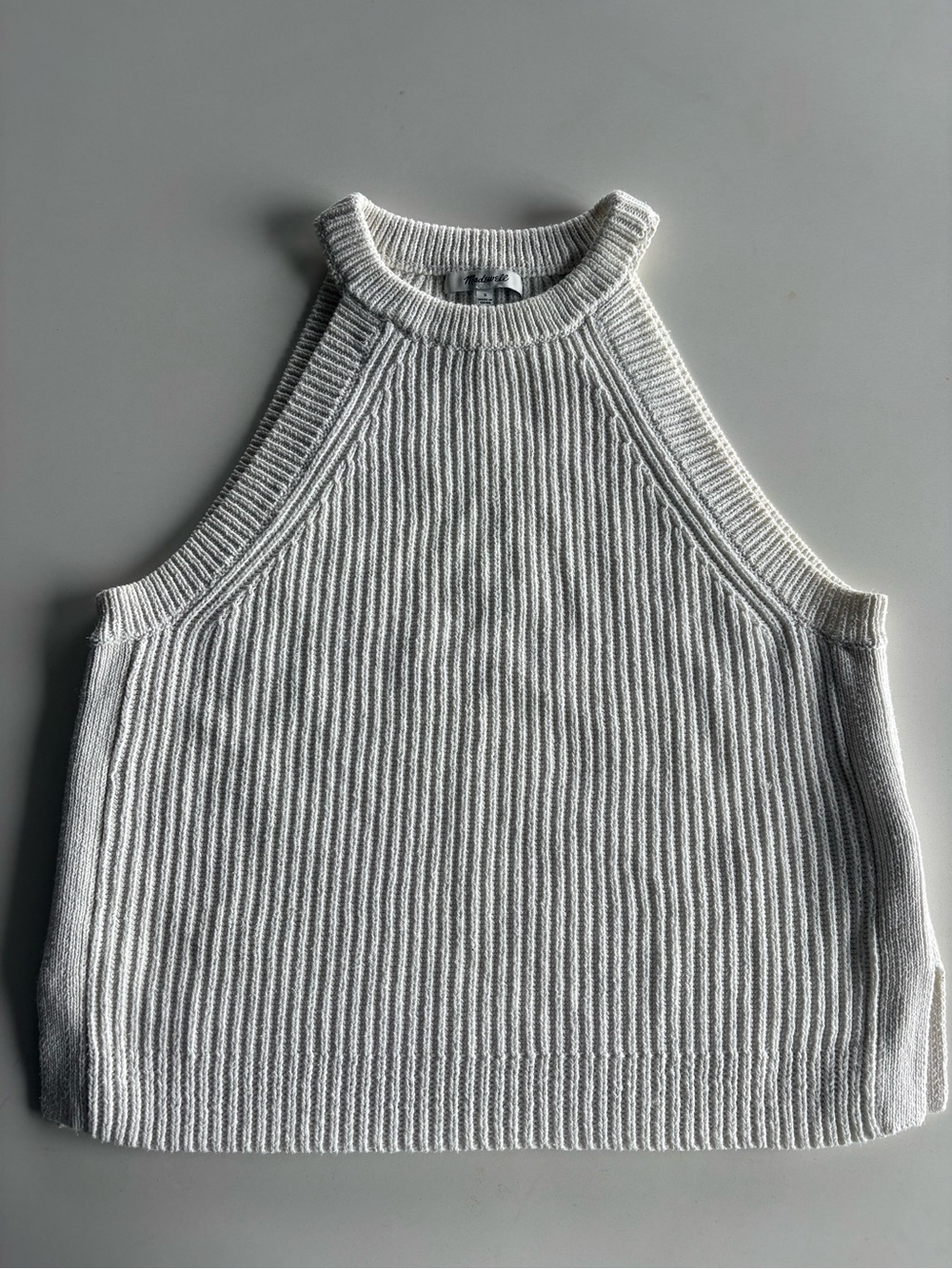 Madewell Small Cream Cotton Halter Tank